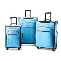 American Tourister Luggage AT Pop 3 Piece Spinner Set, Aqua Blue, One Size American Tourister Luggage AT Pop 3 Piece Spinner Set, Aqua Blue, One Size