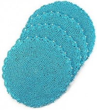 Bardwil Vera Emile Orange Round 15 Beaded Straw Placemats, set of 4 Bardwil Vera Emile Orange Round 15 Beaded Straw Placemats, set of 4