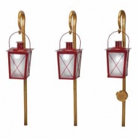 Set of 3 Mr. Christmas Lighted Musical Lantern Pathway Lawn Stakes #67609 Set of 3 Mr. Christmas Lighted Musical Lantern Pathway Lawn Stakes #67609