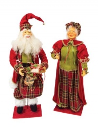 Rustic Lodge Mr. & Mrs. Santa Claus Standing Christmas Figures 36 Rustic Lodge Mr. & Mrs. Santa Claus Standing Christmas Figures 36