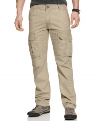 Tough enough for the concrete jungle (or the actual jungle), these rugged cotton cargos from Levi's put a rustic twist on any casual pairing. Tough enough for the concrete jungle (or the actual jungle), these rugged cotton cargos from Levi's put a rustic twist on any casual pairing.