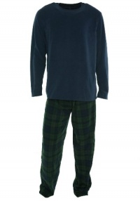 Club Room Men's Long Sleeve Fleece Pajama Set Navy, Small Club Room Men's Long Sleeve Fleece Pajama Set Navy, Small