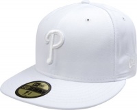 MLB Philadelphia Phillies White on White 59FIFTY Fitted Cap MLB Philadelphia Phillies White on White 59FIFTY Fitted Cap