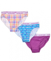 Calvin Klein 3-Pack Patterned Bikini Underwear (Sizes 7 - 16) - pattern vary, 10 - 12 Calvin Klein 3-Pack Patterned Bikini Underwear (Sizes 7 - 16) - pattern vary, 10 - 12