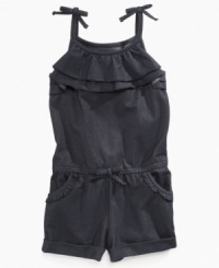 Rich ruffles. Playtime will be her favorite time with this fun romper from So Jenni. (Clearance) Rich ruffles. Playtime will be her favorite time with this fun romper from So Jenni. (Clearance)