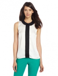 Vince Camuto Women's Sleeveless Collared Blouse, New Ivory, Small Vince Camuto Women's Sleeveless Collared Blouse, New Ivory, Small