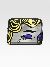 Carry your beauty essentials in this patchwork zip-bag, combining pebble-grain and patent leather with smooth plastic. Zip-top closure10½W X 8H X 2½DImported Carry your beauty essentials in this patchwork zip-bag, combining pebble-grain and patent leather with smooth plastic. Zip-top closure10½W X 8H X 2½DImported