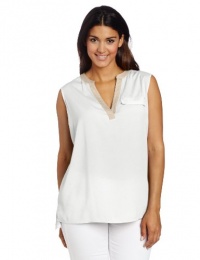 Calvin Klein Women's Plus-Size Mixed Media Top Calvin Klein Women's Plus-Size Mixed Media Top