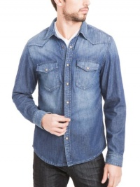 GUESS Basic Long-Sleeve Denim Shirt GUESS Basic Long-Sleeve Denim Shirt