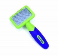 Li'l Pals Slicker Purple and Green Brush for Kittens, Extra Small Li'l Pals Slicker Purple and Green Brush for Kittens, Extra Small