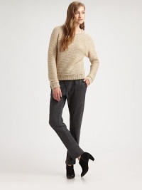 Multidirectional ribbing and a hint of textured mohair redefine this traditional raglan sweater. Ribbed roundneckLong raglan sleevesRibbed cuffs and hem36% viscose/26% acrylic/19% nylon/19% mohairDry cleanMade in USA of Italian fabricModel shown is 5'11 (178cm) wearing US size Small. Multidirectional ribbing and a hint of textured mohair redefine this traditional raglan sweater. Ribbed roundneckLong raglan sleevesRibbed cuffs and hem36% viscose/26% acrylic/19% nylon/19% mohairDry cleanMade in USA of Italian fabricModel shown is 5'11 (178cm) wearing US size Small.