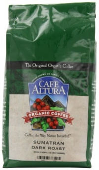 Cafe Altura Organic Coffee, Sumatran Dark Roast, Whole Bean, 32-Ounce Bag Cafe Altura Organic Coffee, Sumatran Dark Roast, Whole Bean, 32-Ounce Bag