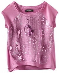 Baby Phat - Kids Girls 2-6X Sequin Front High Low Tee, Purple, 4