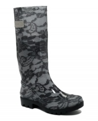 Cloudy skies may be in the forecast, but the stylish design of the Innocent rain boots by GUESS will surely brighten your outlook! Cloudy skies may be in the forecast, but the stylish design of the Innocent rain boots by GUESS will surely brighten your outlook!