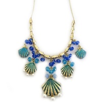 Betsey Johnson Jewels of the Sea Seashell Frontal Necklace Betsey Johnson Jewels of the Sea Seashell Frontal Necklace