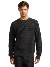 THE LOOKTwo-tone designRibbed crewneckLong ribbed cuff raglan sleevesRibbed hemTHE MATERIALCotton/acrylicCARE & ORIGINHand washImported THE LOOKTwo-tone designRibbed crewneckLong ribbed cuff raglan sleevesRibbed hemTHE MATERIALCotton/acrylicCARE & ORIGINHand washImported