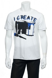 Kenneth Cole Reaction White Pure (white with royal and black) Graphic SS V-Neck T-Shirt Kenneth Cole Reaction White Pure (white with royal and black) Graphic SS V-Neck T-Shirt
