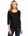 Splendid Women's Boxy Pocket Top, Black, Small