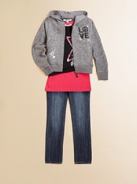 A classic hoodie is given an ultra-cool and stylish update in French terry with rockstar-approved studs and silver touches.Attached hoodLong sleevesFull-zip frontSide slash pocketsRibbed cuffs and hemCottonMachine washImported A classic hoodie is given an ultra-cool and stylish update in French terry with rockstar-approved studs and silver touches.Attached hoodLong sleevesFull-zip frontSide slash pocketsRibbed cuffs and hemCottonMachine washImported