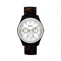 Fossil Women's ES2456 Tortoise Resin Bracelet White Glitz Analog Dial Watch Fossil Women's ES2456 Tortoise Resin Bracelet White Glitz Analog Dial Watch