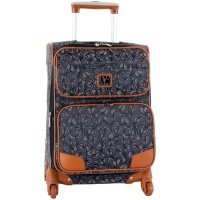 Diane Von Furstenberg Luggage Hearts 20 Inch Cognac Trim Expandable Spinner, Black/ Pewter, One Size Diane Von Furstenberg Luggage Hearts 20 Inch Cognac Trim Expandable Spinner, Black/ Pewter, One Size