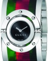 Gucci Women's YA112417 Twirl Medium Green Red Green Acetate Bangle Watch