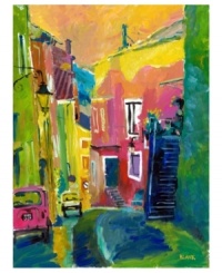 European charm meets psychedelic color in Jerry Blank's Des Petite Rues. Full of energy and life, this bold wall art brings fresh excitement and distinct Impressionist style to the living room, foyer or master bedroom. Unframed, gallery-wrapped canvas complements modern interiors. European charm meets psychedelic color in Jerry Blank's Des Petite Rues. Full of energy and life, this bold wall art brings fresh excitement and distinct Impressionist style to the living room, foyer or master bedroom. Unframed, gallery-wrapped canvas complements modern interiors.