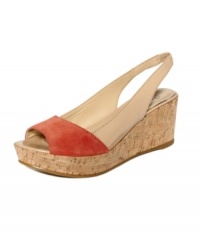 Give rise to your look! These Circa by Joan & David's Wictoria flatform sandals keep you on-trend with a natural cork wedge and hip slingback. Give rise to your look! These Circa by Joan & David's Wictoria flatform sandals keep you on-trend with a natural cork wedge and hip slingback.