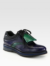 Lace-up leather oxford design with tassel detail. Foam heel, 1 (25mm)Foam platform, ½ (15mm)Compares to a ½ heel (15mm)Leather upperLeather liningRubber solePadded insoleMade in ItalyOUR FIT MODEL RECOMMENDS ordering one half size up as this style runs small. Lace-up leather oxford design with tassel detail. Foam heel, 1 (25mm)Foam platform, ½ (15mm)Compares to a ½ heel (15mm)Leather upperLeather liningRubber solePadded insoleMade in ItalyOUR FIT MODEL RECOMMENDS ordering one half size up as this style runs small.