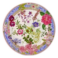 Millefleurs was inspired by flowers in a European garden as well as antique tableware. Its delicate renderings of pansies, roses, and thistles are blended with a vintage border in a contemporary color palette. Sophisticated, yet fresh and youthful. Dishwasher and microwave safe (for reheating only). Millefleurs was inspired by flowers in a European garden as well as antique tableware. Its delicate renderings of pansies, roses, and thistles are blended with a vintage border in a contemporary color palette. Sophisticated, yet fresh and youthful. Dishwasher and microwave safe (for reheating only).