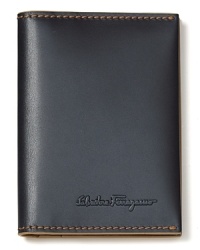 This refined Salvatore Ferragamo credit card case, rendered in fine leather, is an everyday essential. This refined Salvatore Ferragamo credit card case, rendered in fine leather, is an everyday essential.