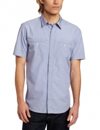 Calvin Klein Sportswear Men's Short Sleeve Check Shirt With Engineered Stripe Calvin Klein Sportswear Men's Short Sleeve Check Shirt With Engineered Stripe