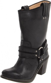 FRYE Women's Carmen Harness Short Boot,Black,9.5 M US