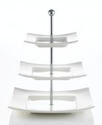 Set a smarter table with the Piazza three-tier server from Godinger. Sleek porcelain dishes stacked in a handled offers a look that's truly timeless and designed with the host in mind. Set a smarter table with the Piazza three-tier server from Godinger. Sleek porcelain dishes stacked in a handled offers a look that's truly timeless and designed with the host in mind.