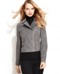 Levi's® revamps the motorcycle jacket with antiqued grey leather for a sophisticated take on a classic piece. Levi's® revamps the motorcycle jacket with antiqued grey leather for a sophisticated take on a classic piece.