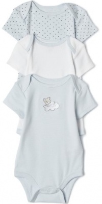 Little Me Sleepy 3 Pack Bodysuit, Light Blue Little Me Sleepy 3 Pack Bodysuit, Light Blue