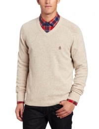 Original Penguin Men's Long Sleeve Donegal Saddle R V-Neck Sweater Original Penguin Men's Long Sleeve Donegal Saddle R V-Neck Sweater