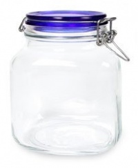 Bormioli Rocco Fido Square Jar with Blue Lid, 25-1/4-Ounce Bormioli Rocco Fido Square Jar with Blue Lid, 25-1/4-Ounce