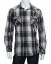 INC Interntional Concepts Men's Wine Plaid Button Down Shirt