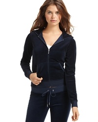 Juicy Couture's signature velour hoodie is perfect when running around town or just lounging on the weekends. Pair with the matching pants or throw on over skinny leggings and a slouchy tee. Juicy Couture's signature velour hoodie is perfect when running around town or just lounging on the weekends. Pair with the matching pants or throw on over skinny leggings and a slouchy tee.