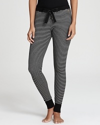 Juicy Couture's striped thermal leggings are perfect for laid-back weekends or cozy nights under the covers. Juicy Couture's striped thermal leggings are perfect for laid-back weekends or cozy nights under the covers.