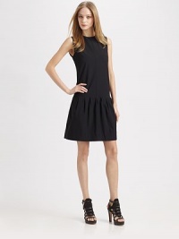 A pleated drop-waist skirt adds playful flounce to this sleeveless silhouette. JewelneckWide shoulder strapsSleevelessCenter seamingDropped waist with pleatsAbout 17 from natural waist89% polyamide/11% elastaneDry cleanImportedModel shown is 5'9½ (176cm) wearing US size 4. A pleated drop-waist skirt adds playful flounce to this sleeveless silhouette. JewelneckWide shoulder strapsSleevelessCenter seamingDropped waist with pleatsAbout 17 from natural waist89% polyamide/11% elastaneDry cleanImportedModel shown is 5'9½ (176cm) wearing US size 4.