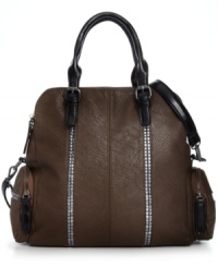 A subtly structured silhouette adopts some attitude with edgy hardware that really rocks. Studs, buckles and utilitarian pockets--it's all about adding urban attitude to your everyday look. A subtly structured silhouette adopts some attitude with edgy hardware that really rocks. Studs, buckles and utilitarian pockets--it's all about adding urban attitude to your everyday look.