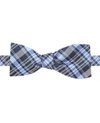 This plaid bow tie from Penguin let's everyone know you've come to party. This plaid bow tie from Penguin let's everyone know you've come to party.