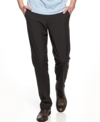Pinstripes add some polish to your business attire with these pants from Kenneth Cole Reaction. Pinstripes add some polish to your business attire with these pants from Kenneth Cole Reaction.