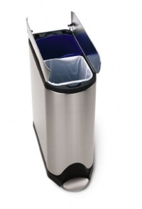 simplehuman Butterfly Step Recycler, Fingerprint-Proof Brushed Stainless Steel, 20+20-Liter/ 5.3+5.3-Gallon simplehuman Butterfly Step Recycler, Fingerprint-Proof Brushed Stainless Steel, 20+20-Liter/ 5.3+5.3-Gallon
