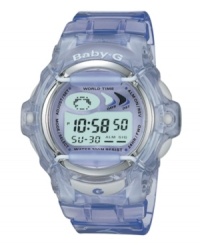 A textured band with a bright pop of color for a touch of funky style. Includes: world time, stopwatch, auto calendar and multicolor backlights. A textured band with a bright pop of color for a touch of funky style. Includes: world time, stopwatch, auto calendar and multicolor backlights.