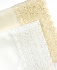 Just a hint of lace adds the ideal, refined touch to any favorite bedding collection. These lace sheet sets boast a soft 350 thread count and feature a soft 4 hem of lace. Coordinate with any traditional style bedding for a completely romantic look. Just a hint of lace adds the ideal, refined touch to any favorite bedding collection. These lace sheet sets boast a soft 350 thread count and feature a soft 4 hem of lace. Coordinate with any traditional style bedding for a completely romantic look.