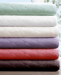 The Diamond Geo coverlet from Echo features lofty cotton fill, quilted into a smooth, wavy design for an ultimate, year-round bedding accent. The Diamond Geo coverlet from Echo features lofty cotton fill, quilted into a smooth, wavy design for an ultimate, year-round bedding accent.