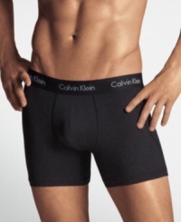 Get the coverage you need from the brand you love with these sleek and smooth stretch microfiber boxer briefs from Calvin Klein. Get the coverage you need from the brand you love with these sleek and smooth stretch microfiber boxer briefs from Calvin Klein.